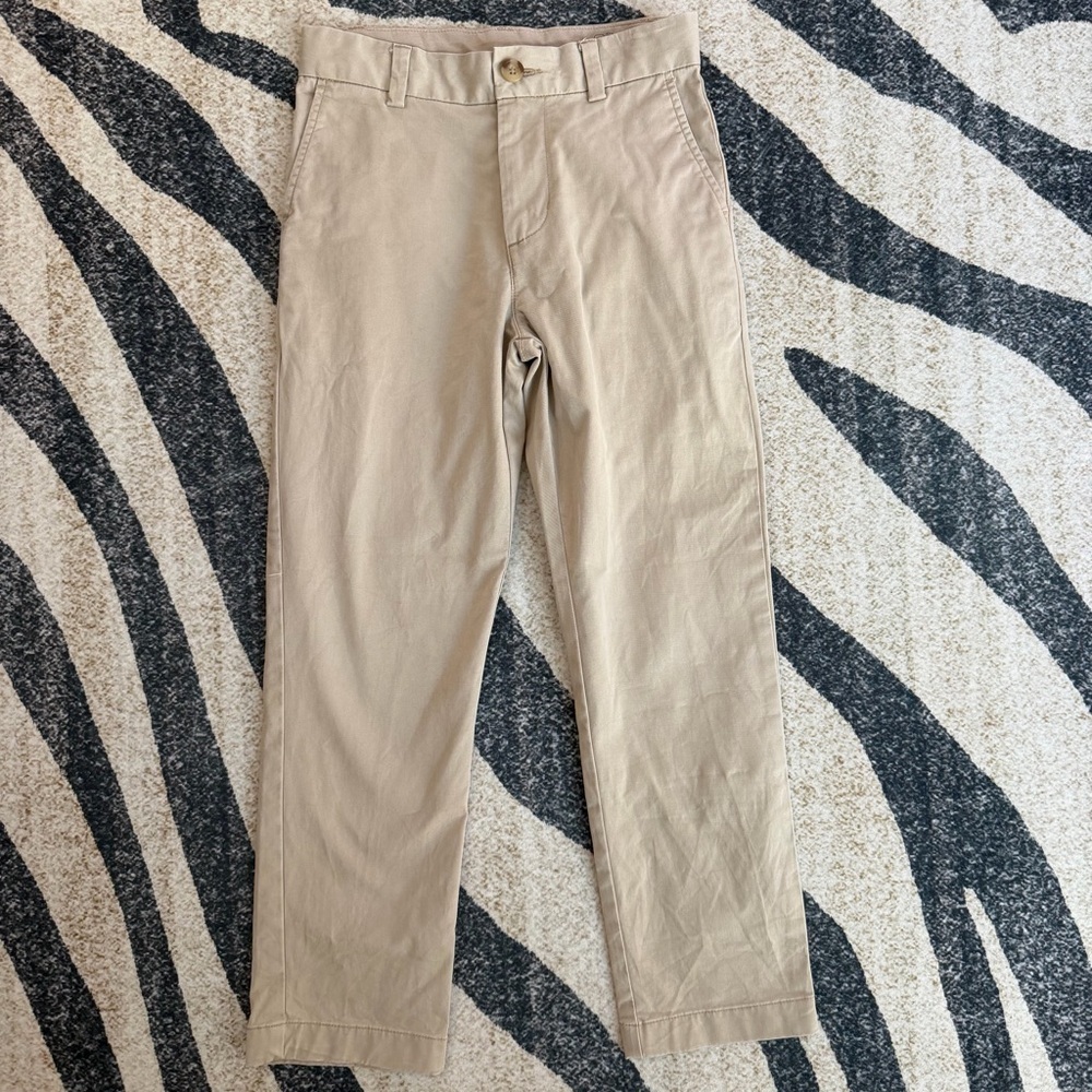 Vineyard Vines size 8 youth boys tan dress pants adjustable EUC